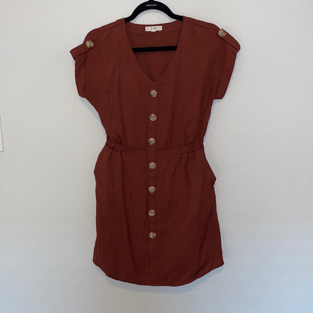 E&M Rusty Orange Casual Dress